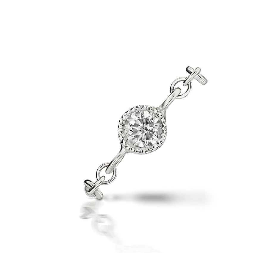 Scalloped Set Diamond Chain Orbit Earring by Maria Tash in White Gold