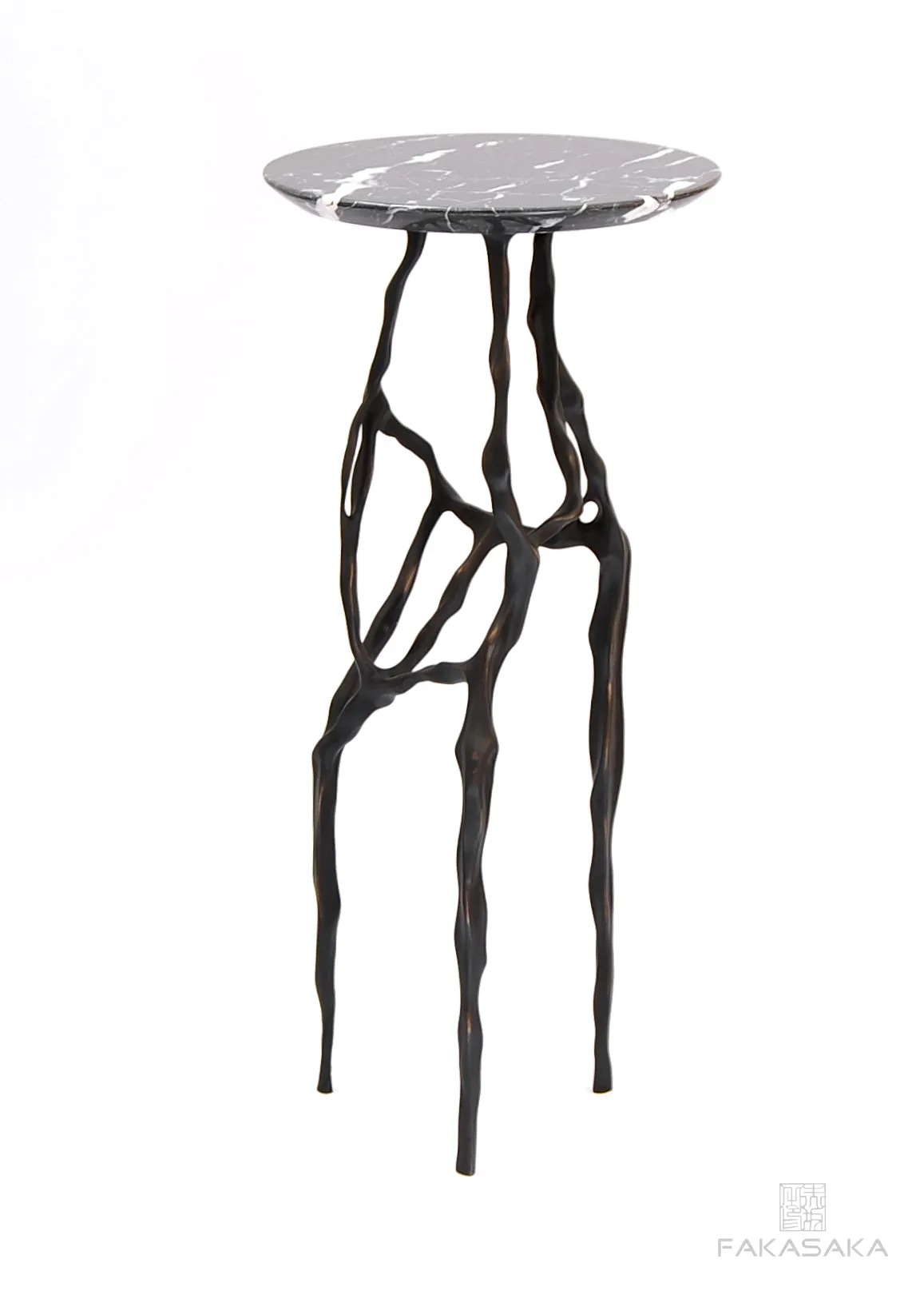 SID DRINK TABLE<br><br>NERO MARQUINA MARBLE<br>DARK BRONZE