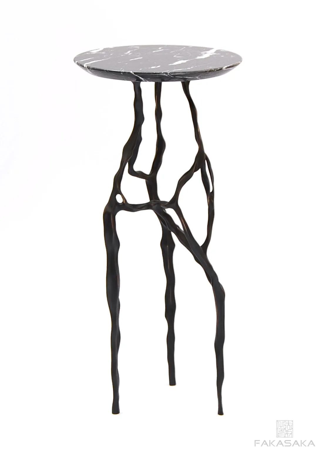 SID DRINK TABLE<br><br>NERO MARQUINA MARBLE<br>DARK BRONZE