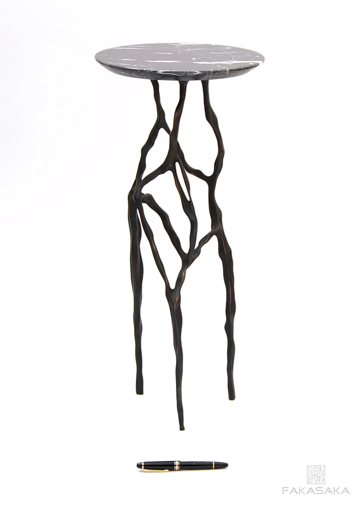 SID DRINK TABLE<br><br>NERO MARQUINA MARBLE<br>DARK BRONZE