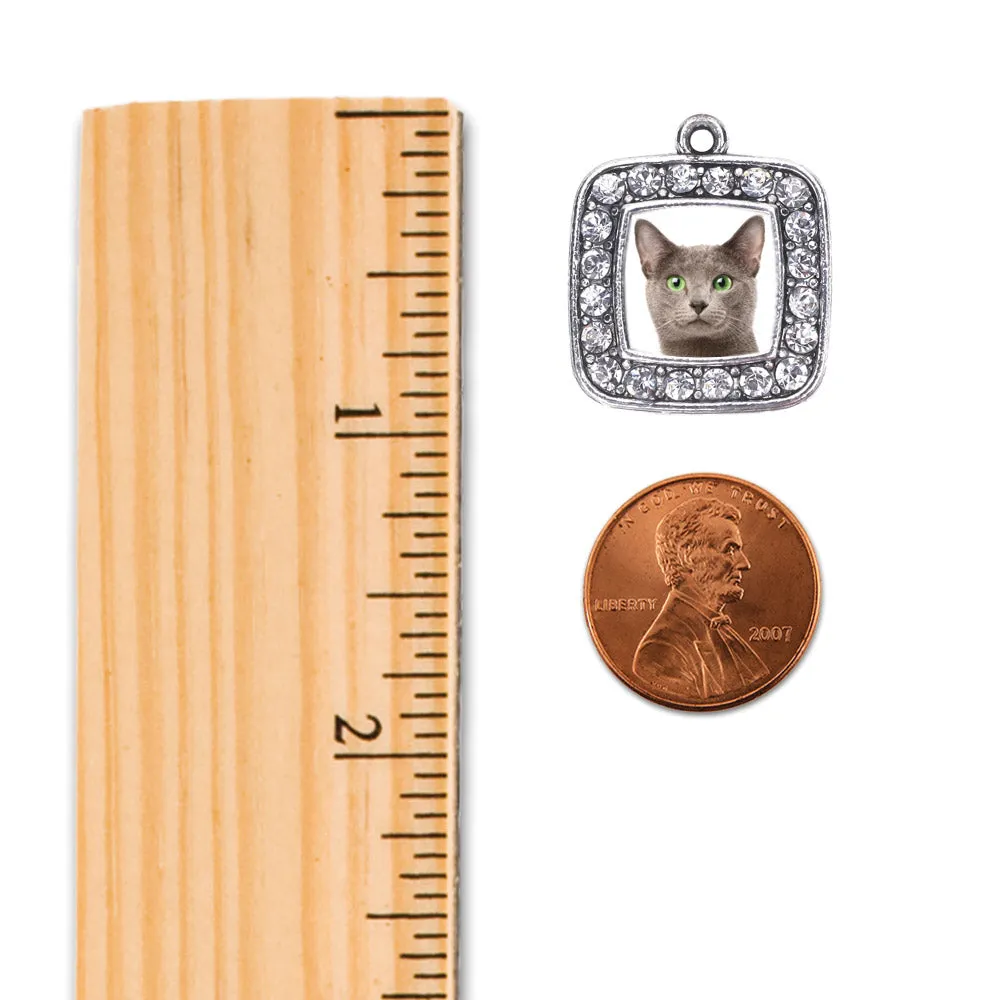 Silver Birman Cat Square Charm Toggle Bracelet