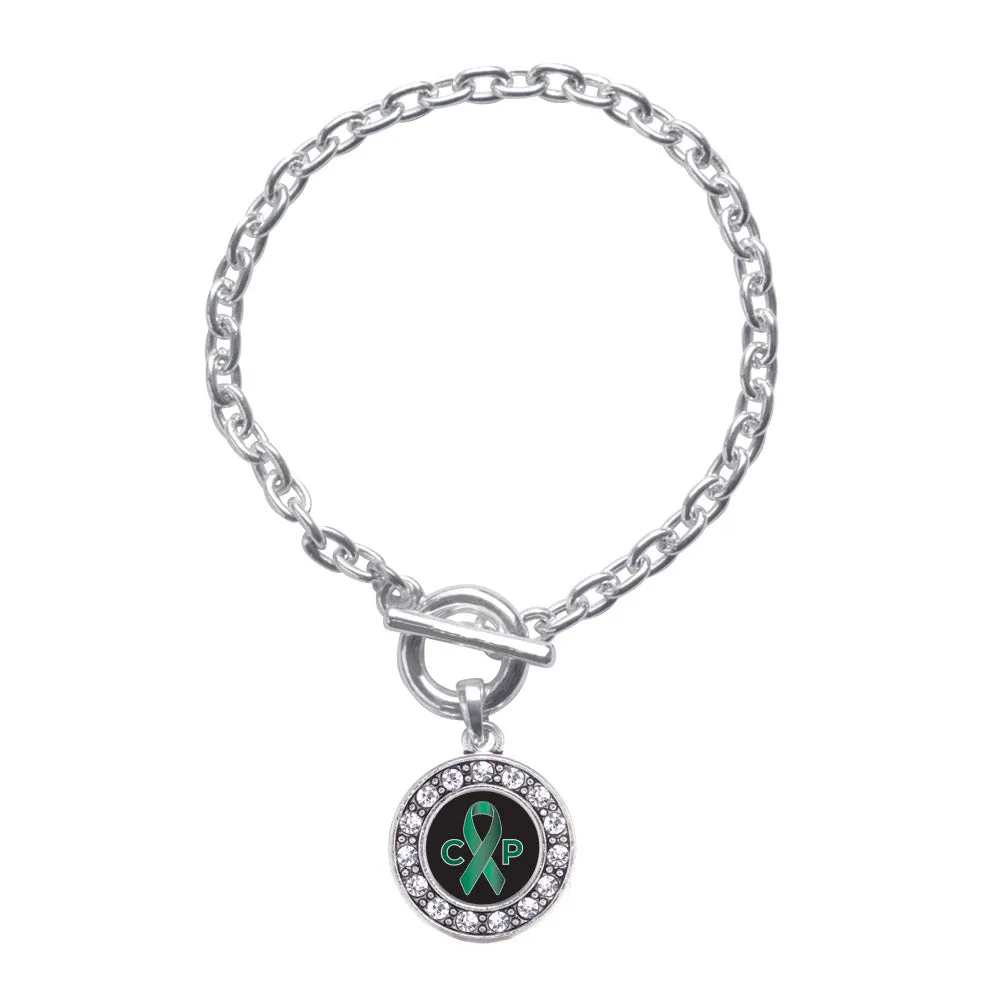 Silver Cerebral Palsy Circle Charm Toggle Bracelet