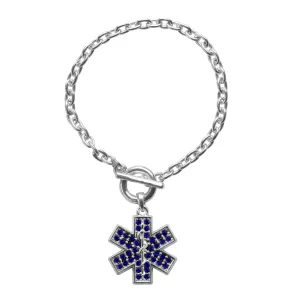 Silver EMT Charm Toggle Bracelet