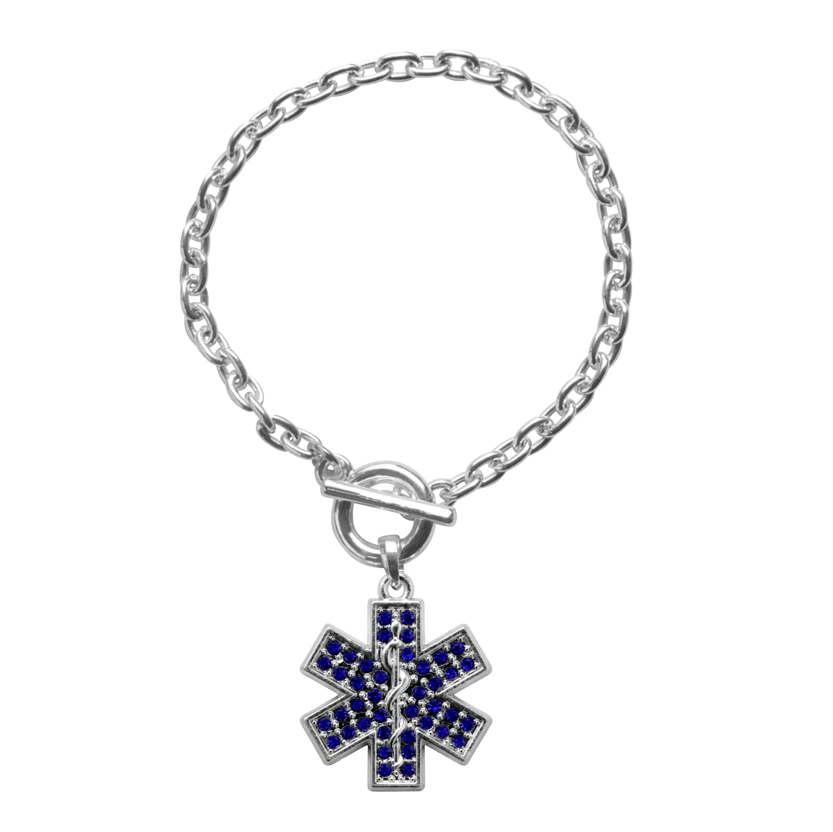 Silver EMT Charm Toggle Bracelet