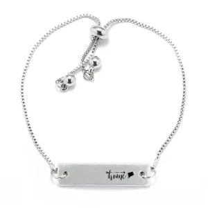 Silver Home is Connecticut Adjustable Bar Bracelet