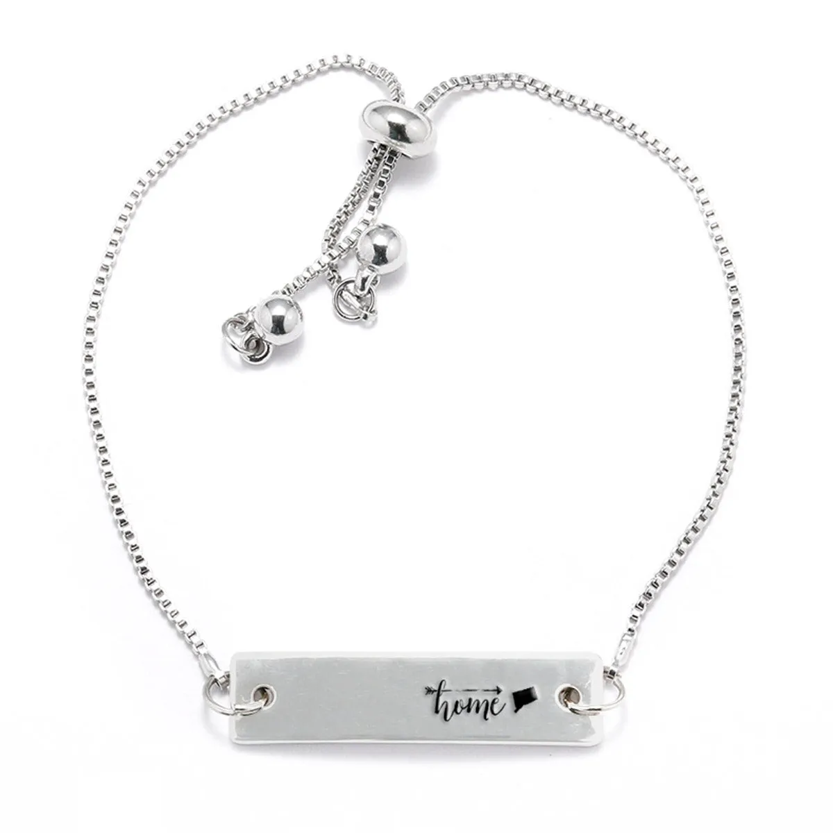 Silver Home is Connecticut Adjustable Bar Bracelet