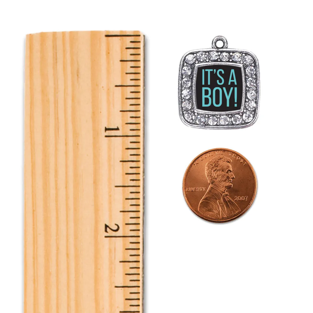 Silver It's A Boy Square Charm Toggle Bracelet