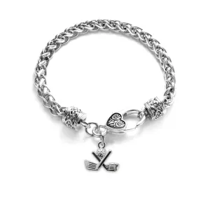 Silver Petite Golf Charm Braided Bracelet