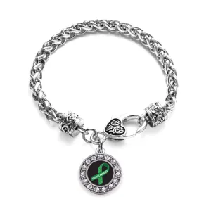 Silver Scoliosis Awareness Circle Charm Braided Bracelet