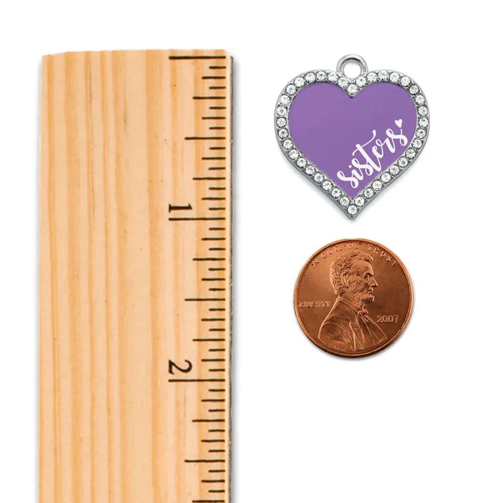 Silver Sisters - Purple Open Heart Charm Toggle Bracelet