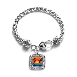 Silver The Perfect Get-Away Square Charm Braided Bracelet