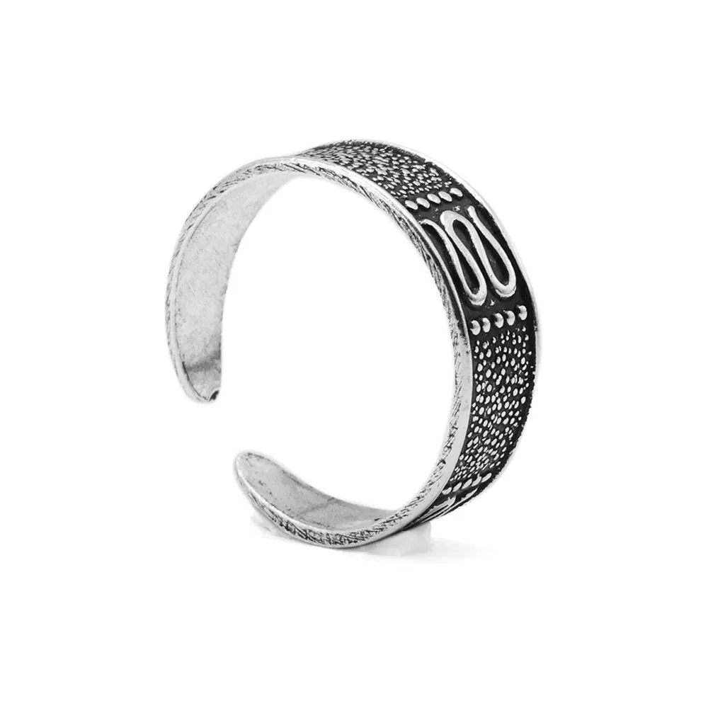 Silver Tribal Adjustable Toe Ring