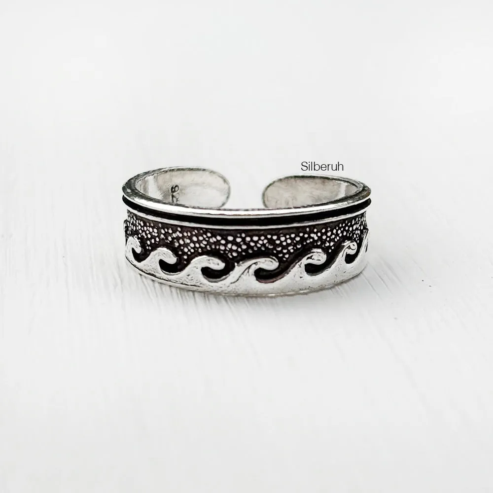 Silver Wave Toe Ring