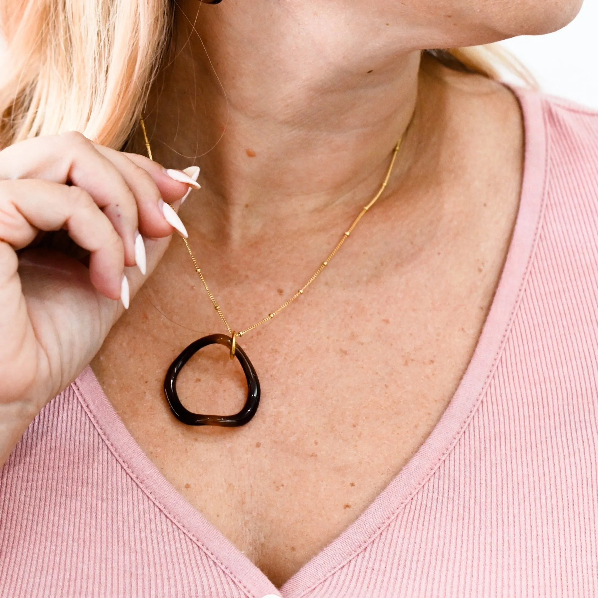 Simple Satellite Necklace Fall Colors