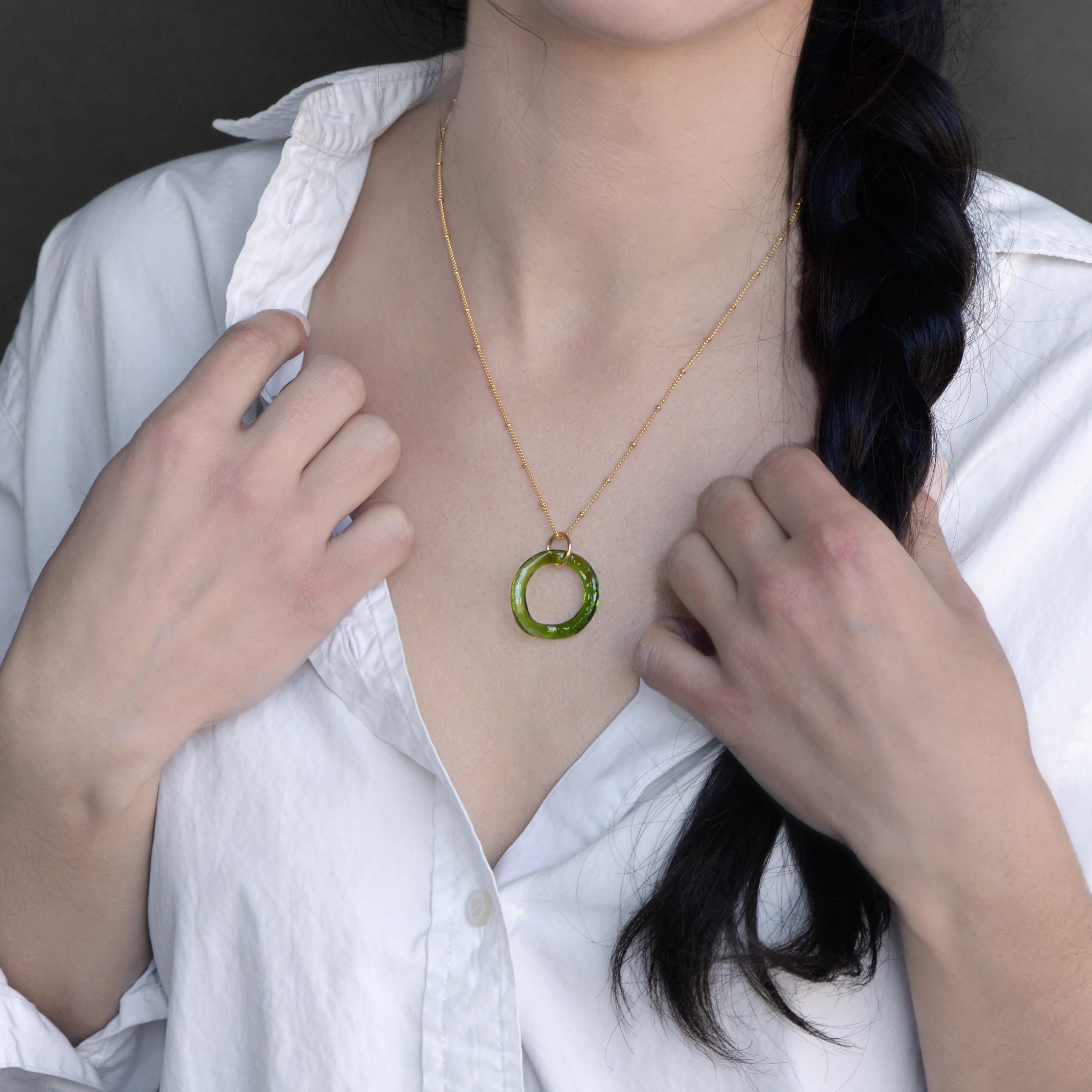 Simple Satellite Necklace Fall Colors