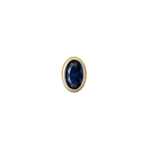 SKINNY SILVER FANCY BLUE OVAL (YELLOW)