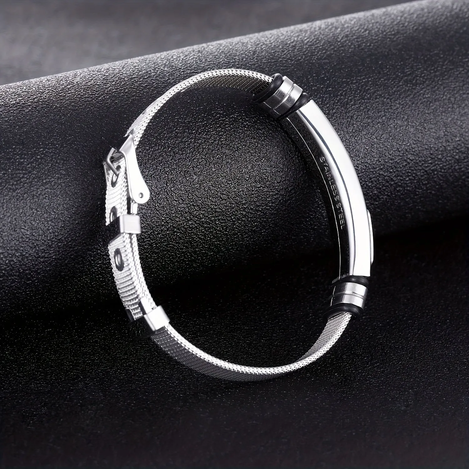 Sleek Cross Titanium Steel Bracelet for Men | Metal