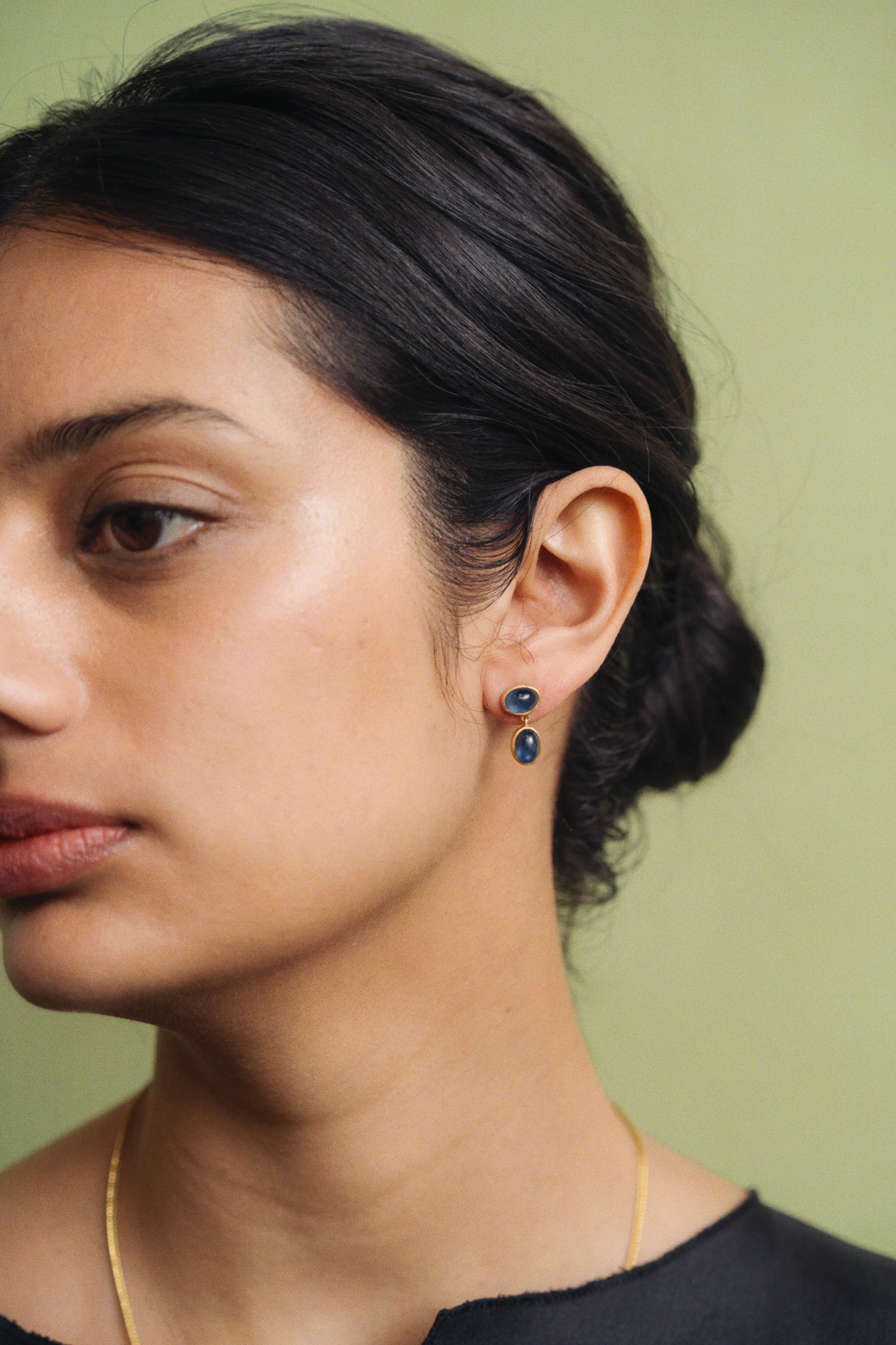 Small Blue Sapphire Amphora Earrings