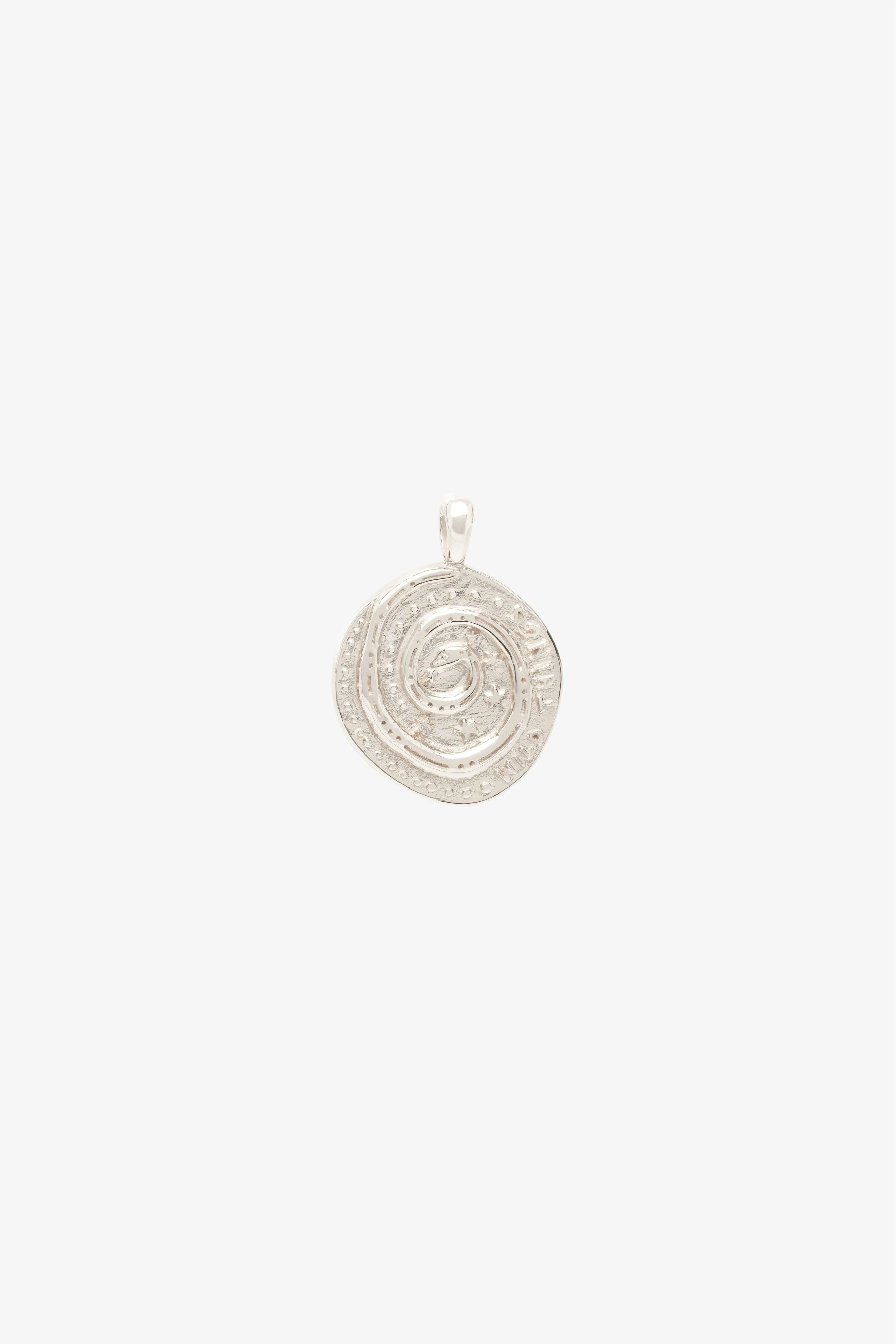 Snake coin necklace silver