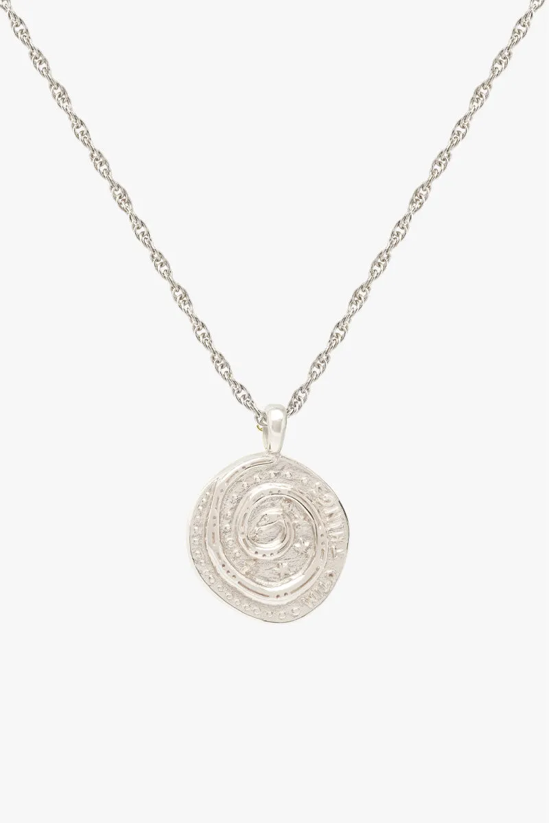 Snake coin necklace silver