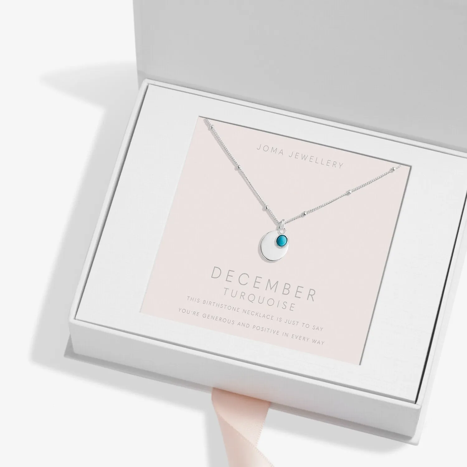 Sterling Silver Birthstone A Little December Necklace JJS0081