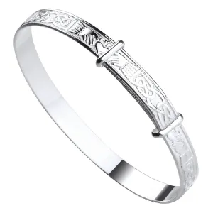 Sterling Silver Celtic Claddagh Expandable Baby Bangle