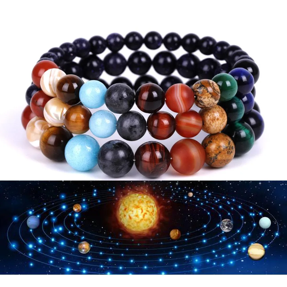 Stunning Nine Planets Unique Beaded Bracelets