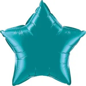Teal Star Foil Balloon 20"