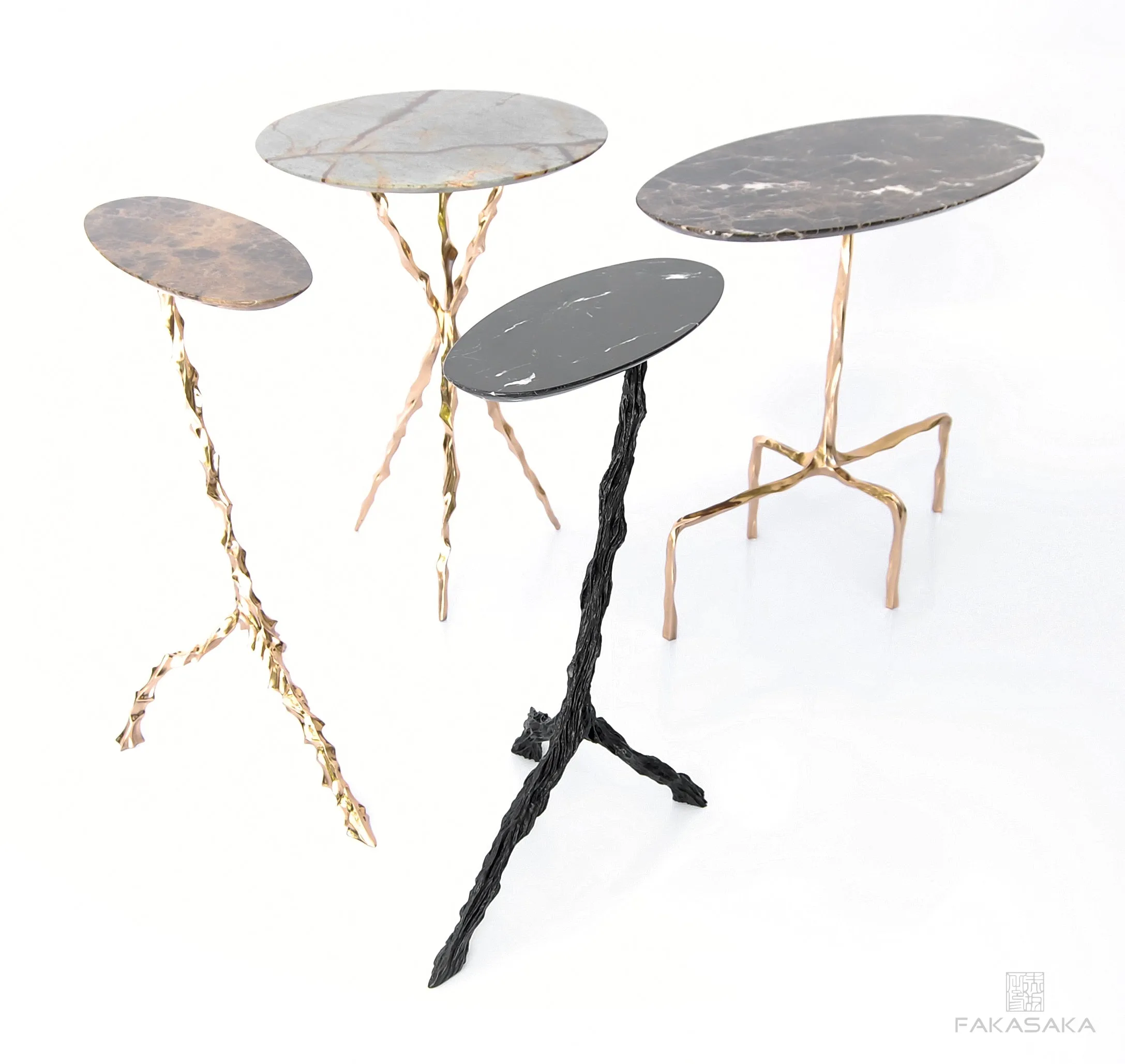 THOM DRINK TABLE<br><br>BLUE MARE QUARTZITE<br>POLISHED BRONZE