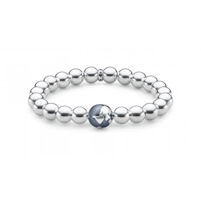 Thomas Sabo Silver Globe Beaded Stretch Bracelet A1870-637-21