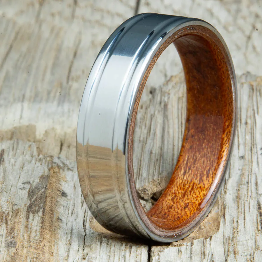 Titanium-Acacia ring