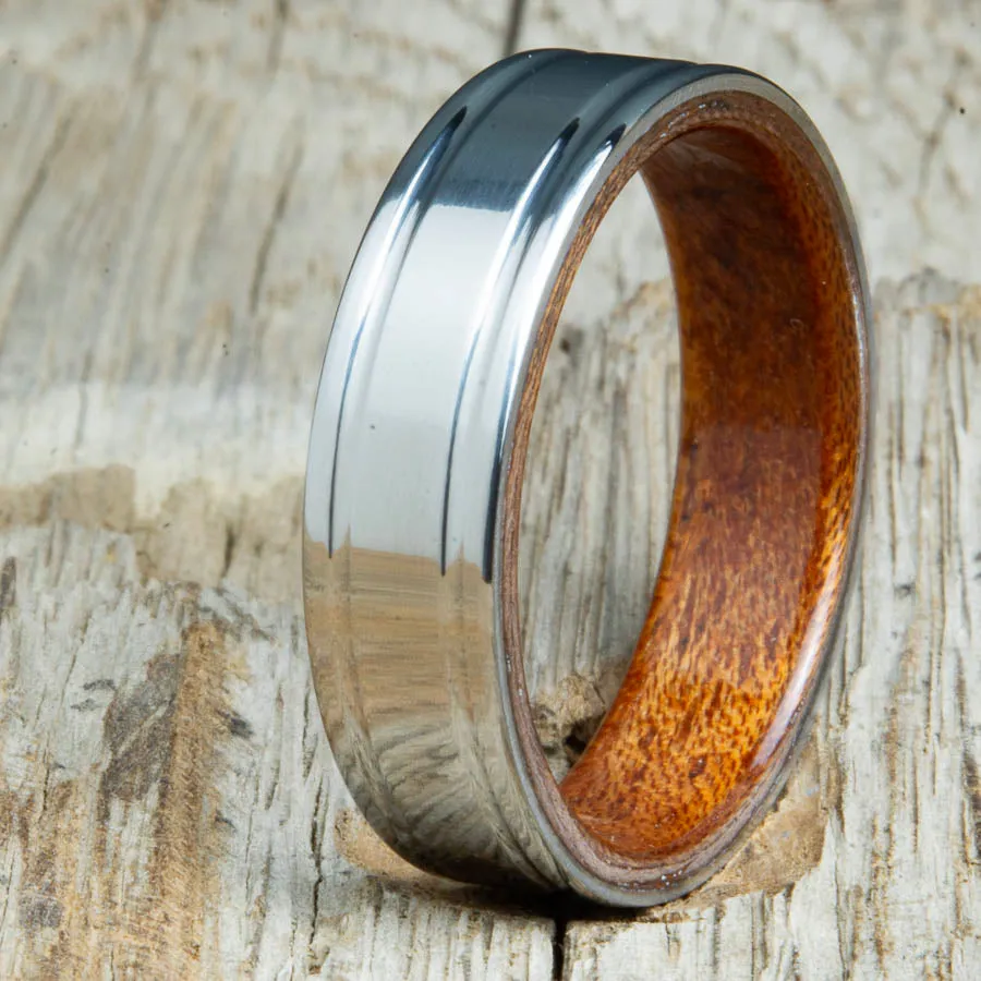 Titanium-Acacia ring