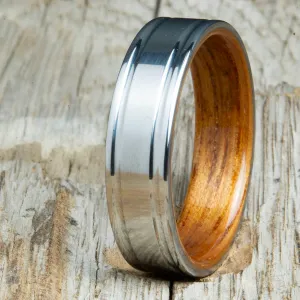 Titanium- Hawaiian wood ring