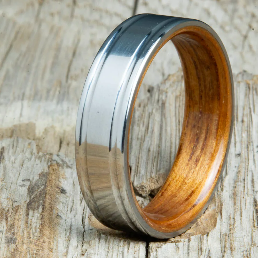 Titanium- Hawaiian wood ring