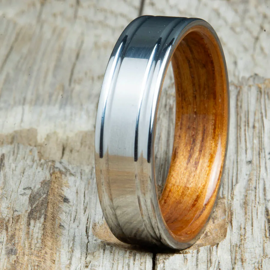 Titanium- Hawaiian wood ring