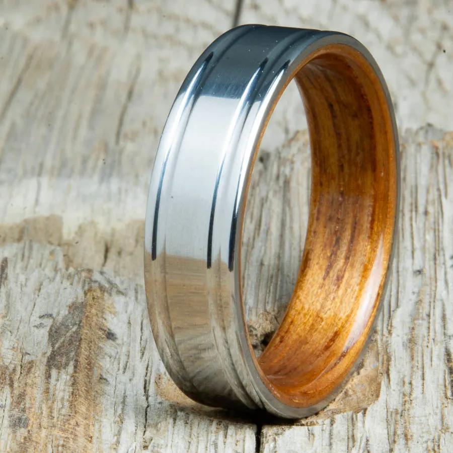 Titanium- Hawaiian wood ring