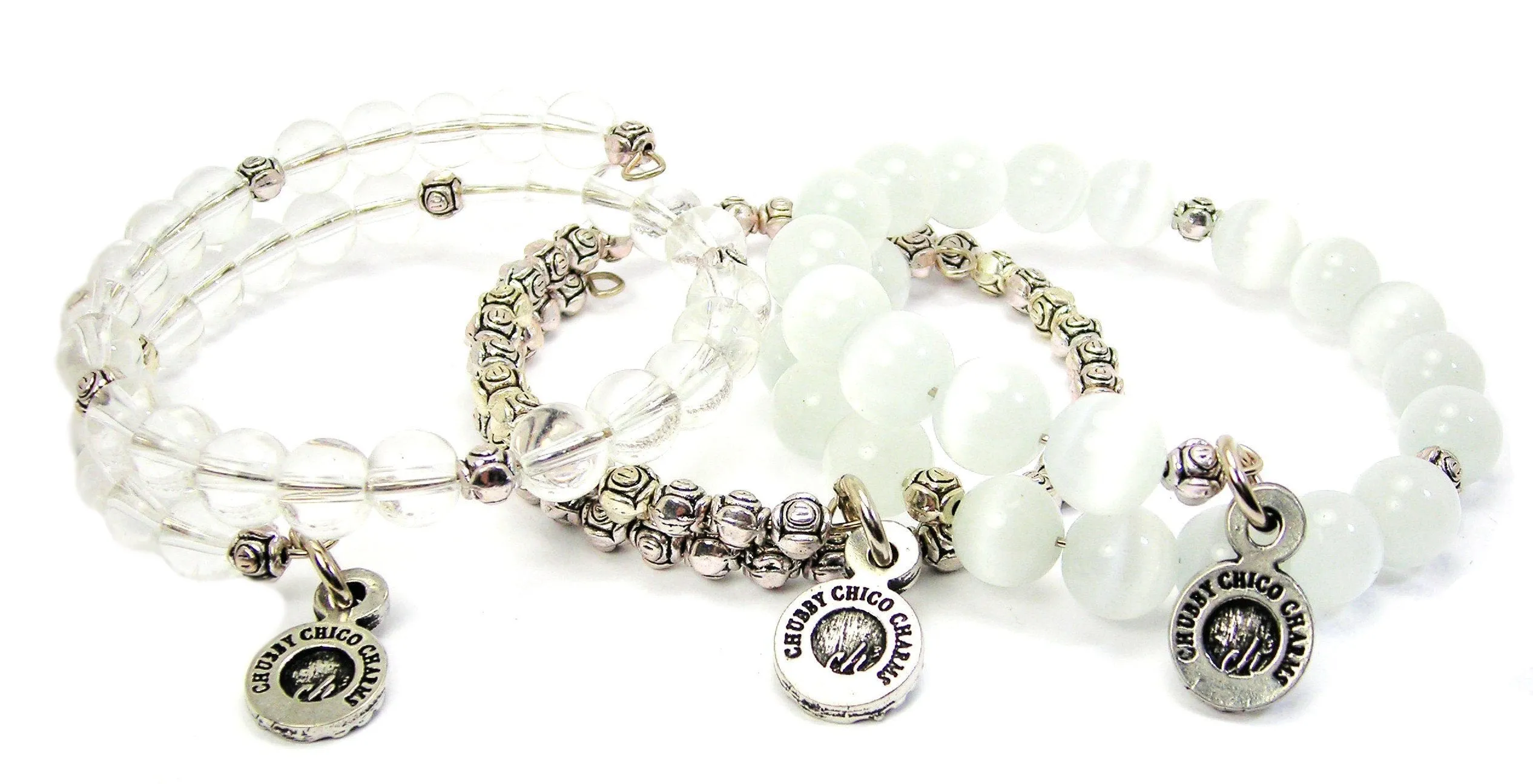 Today And Everyday We Say A Prayer 3 Piece Wrap Bracelet Set Cats Eye Glass And Pewter