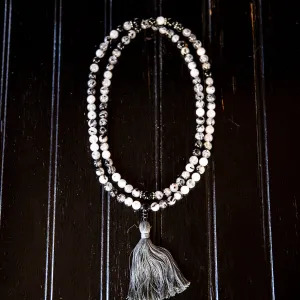 Tourmalated Quartz with Black Onyx Mala