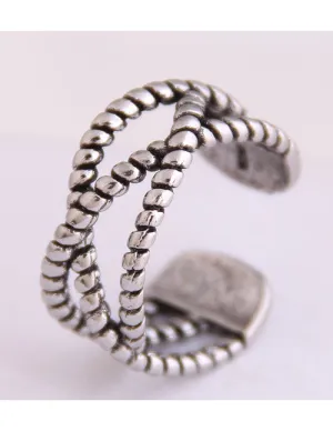  TR10 Silver Woven Design Toe Ring