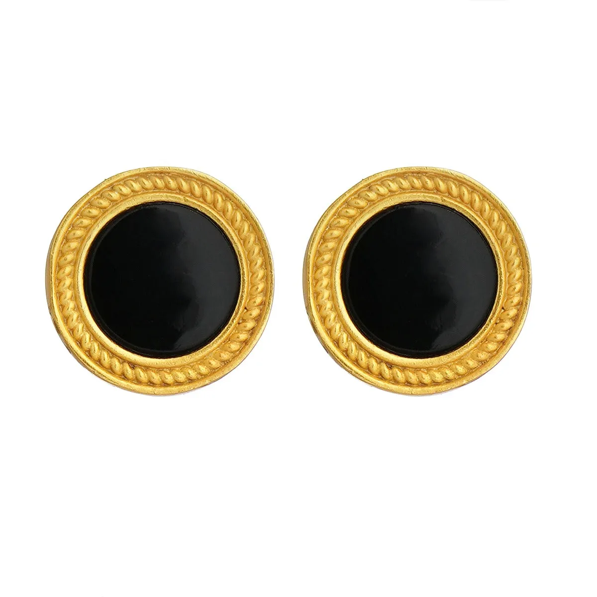 Tranquil Life Stud Earrings with Black Onyx - Protection