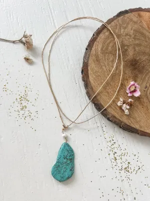 Turquoise and Pearl Statement Necklace