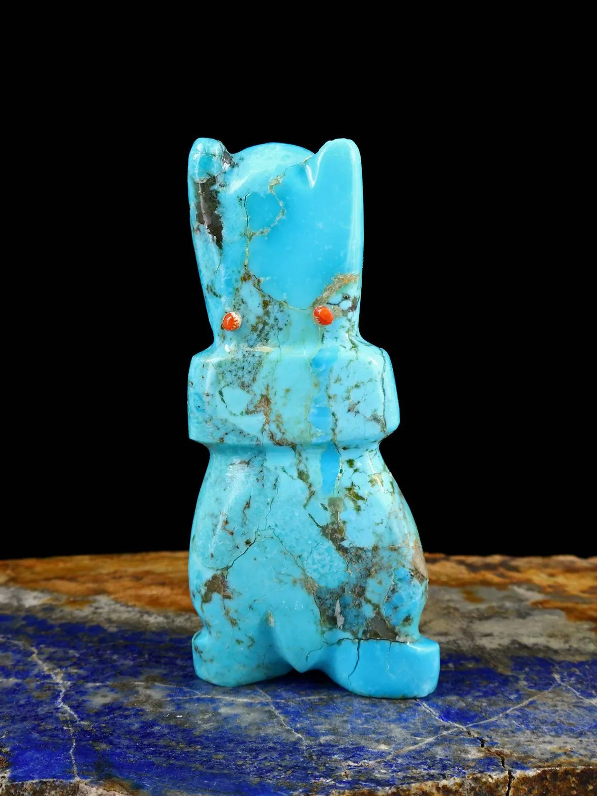 Turquoise Dancing Bear Zuni Fetish