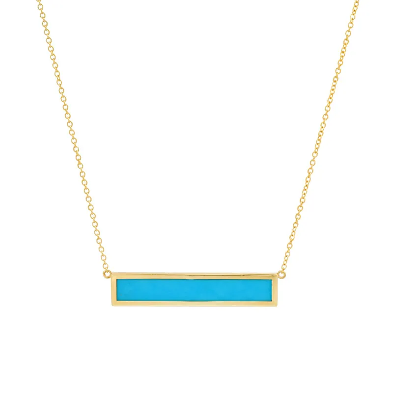 Turquoise Inlay Bar Necklace