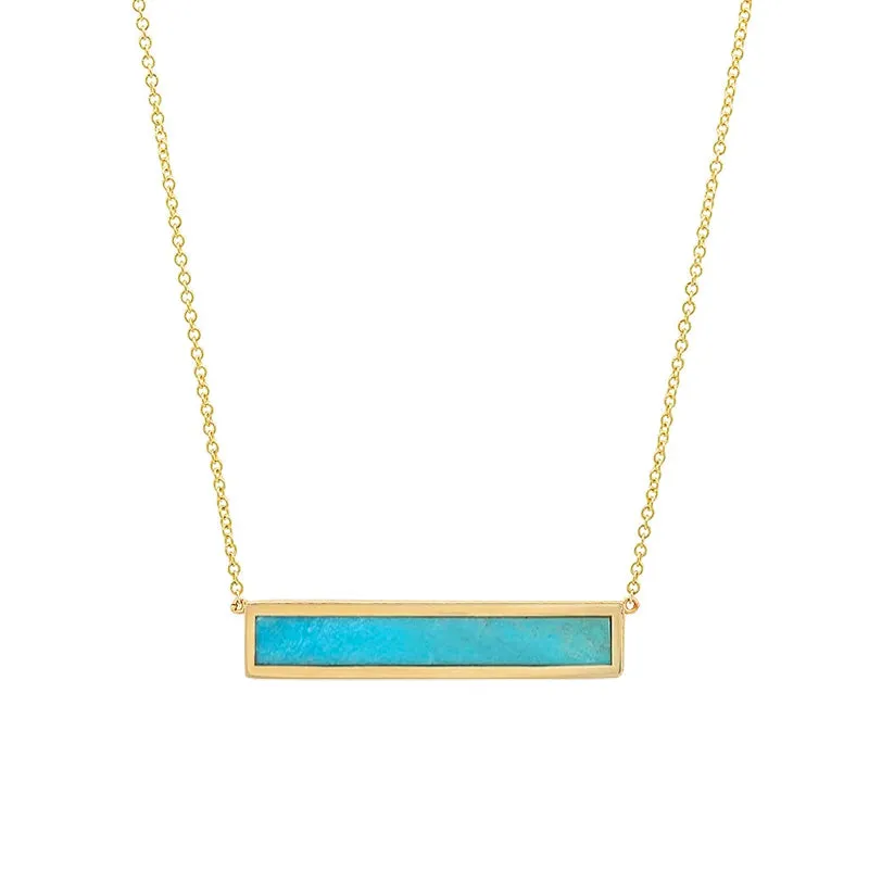 Turquoise Inlay Bar Necklace