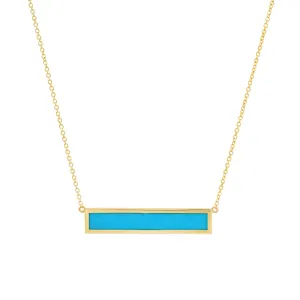 Turquoise Inlay Bar Necklace
