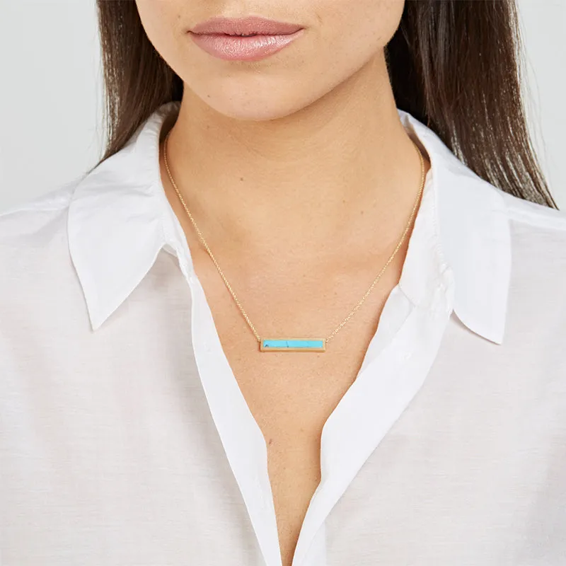 Turquoise Inlay Bar Necklace