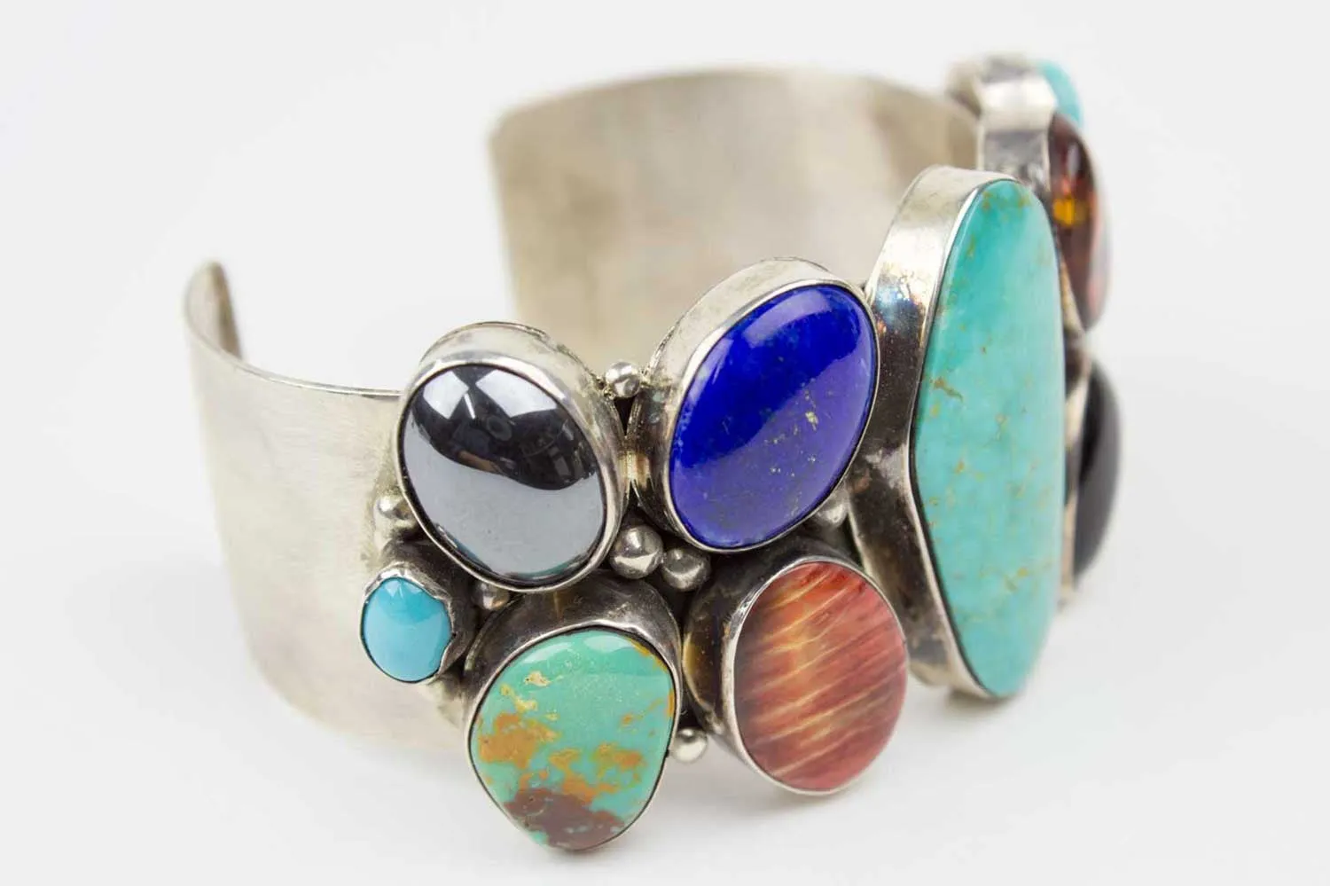 Vintage Navajo Multistone Nugget Cuff Bracelet