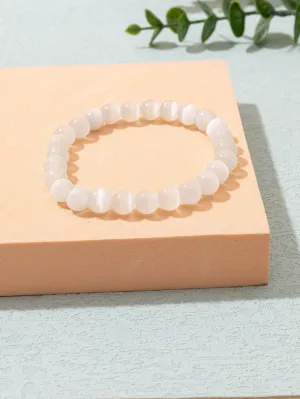White Minimalist Beaded Bracelet Bead-string Bracelet Jewelry Accessory for